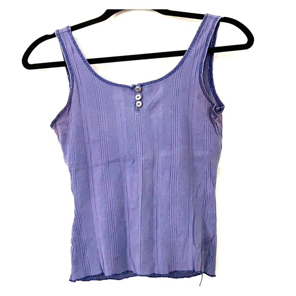 Blue ribbed tank top